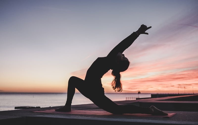 Woman practicing yoga